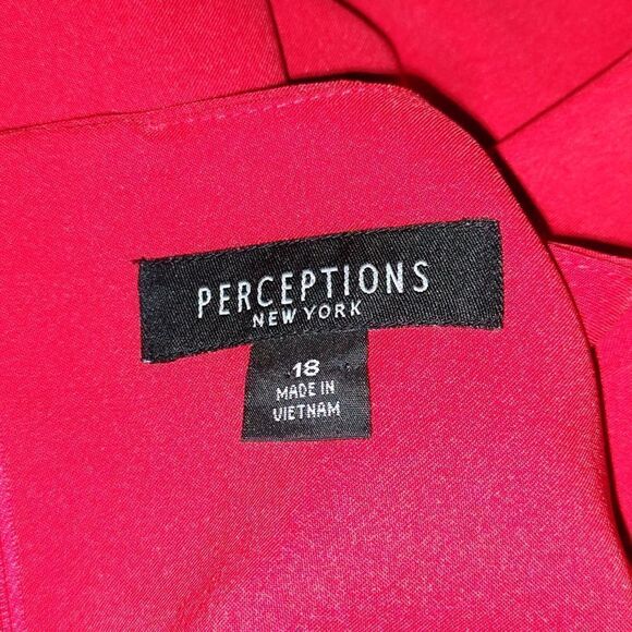 Perceptions New York Red sleeveless Dress  Sz 18 - Picture 5 of 5